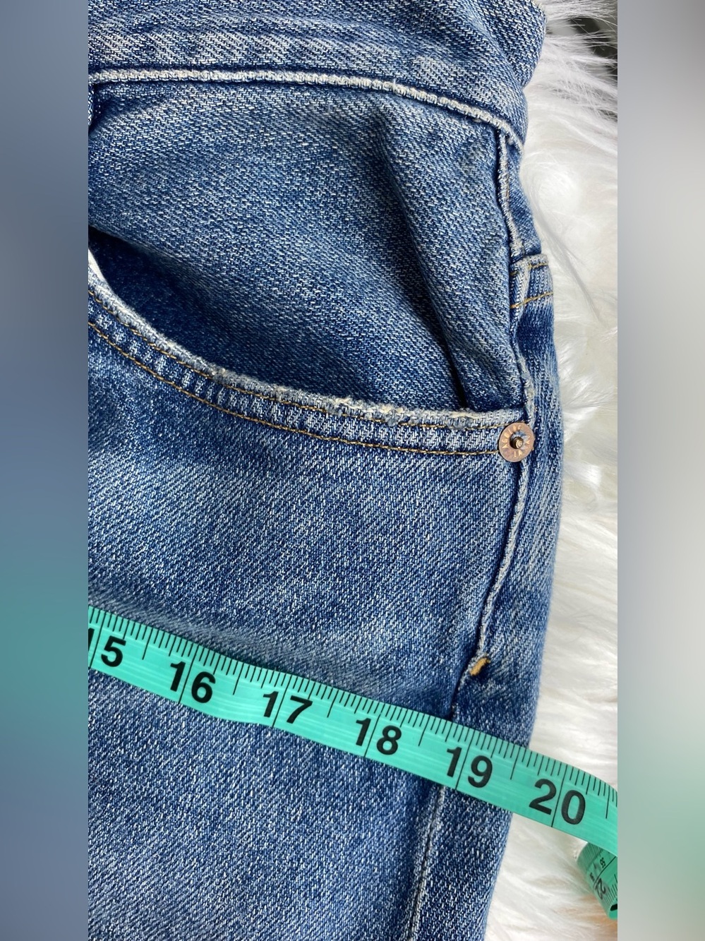 Agolde Light Blue Straight-Leg Denim Skirt with Center Slit - Picture 11 of 11